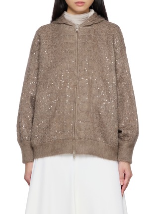 Main View - Click To Enlarge - BRUNELLO CUCINELLI - Sequin Cashmere Wool Mohair Jacket