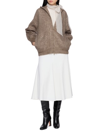 Figure View - Click To Enlarge - BRUNELLO CUCINELLI - Sequin Cashmere Wool Mohair Jacket