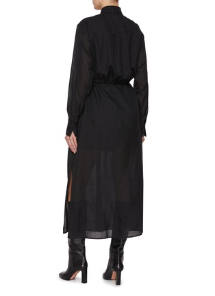 Back View - Click To Enlarge - BRUNELLO CUCINELLI - Wool Gauze Shirt Dress