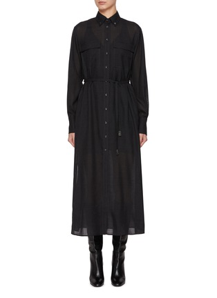 Main View - Click To Enlarge - BRUNELLO CUCINELLI - Wool Gauze Shirt Dress