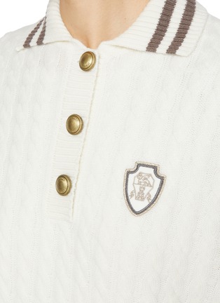  - BRUNELLO CUCINELLI - Logo Patch Cashmere Polo Sweater