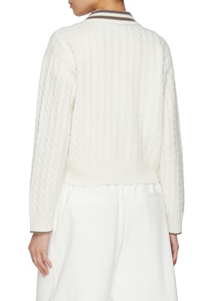 Back View - Click To Enlarge - BRUNELLO CUCINELLI - Logo Patch Cashmere Polo Sweater