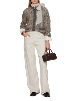 Figure View - Click To Enlarge - BRUNELLO CUCINELLI - Chequered Jacquard Knit Cardigan