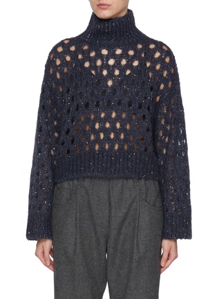 Main View - Click To Enlarge - BRUNELLO CUCINELLI - Hollow Knit Sweater