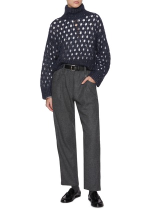 Figure View - Click To Enlarge - BRUNELLO CUCINELLI - Hollow Knit Sweater