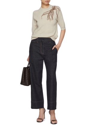 Figure View - Click To Enlarge - BRUNELLO CUCINELLI - Monili Embellished Cashmere Knit Top