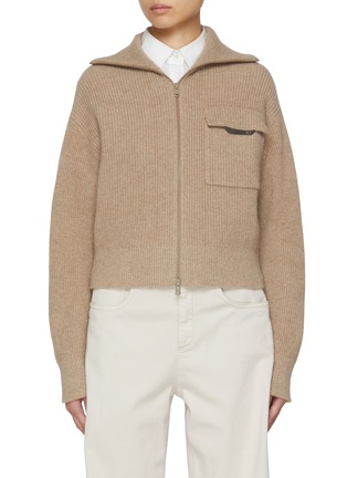 Main View - Click To Enlarge - BRUNELLO CUCINELLI - Spread Collar Zip Up Cashmere Jacket