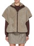 Main View - Click To Enlarge - BRUNELLO CUCINELLI - Curly Shearling Zip Up Cape Jacket