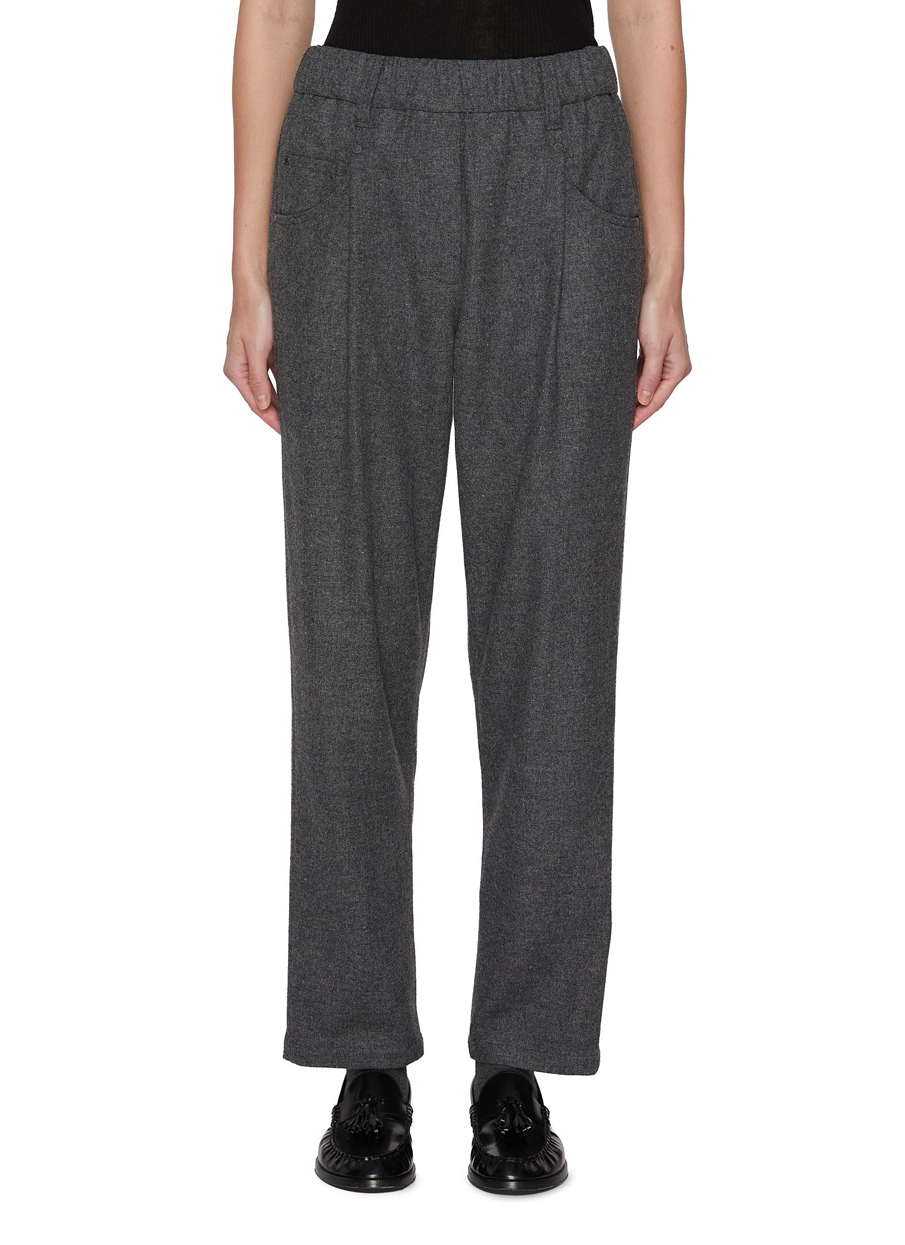 パンツ Brunello Cucinelli Wool And Cashmere Trousers Wool and cashmere straight pants in grey - Brunello