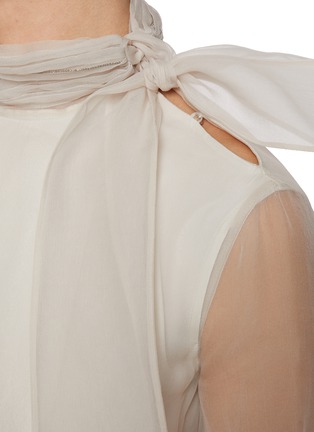  - BRUNELLO CUCINELLI - Tie Neck Crispy Silk Chiffon Blouse