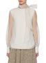 Main View - Click To Enlarge - BRUNELLO CUCINELLI - Tie Neck Crispy Silk Chiffon Blouse