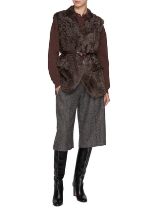 Figure View - Click To Enlarge - BRUNELLO CUCINELLI - Pleated Virgin Wool Blend Bermuda Shorts