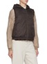 Detail View - Click To Enlarge - BRUNELLO CUCINELLI - Hooded Padded Cashmere Goat Fur Vest