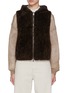 Main View - Click To Enlarge - BRUNELLO CUCINELLI - Hooded Padded Cashmere Goat Fur Vest