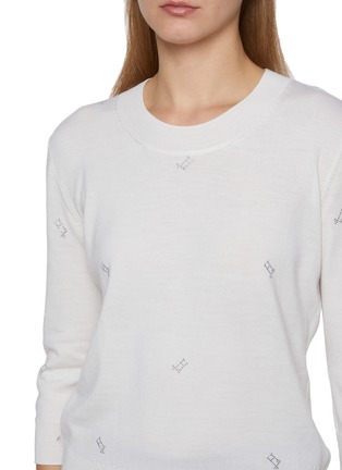  - HERNO - Long Sleeve Embroidered Wool Knit Top