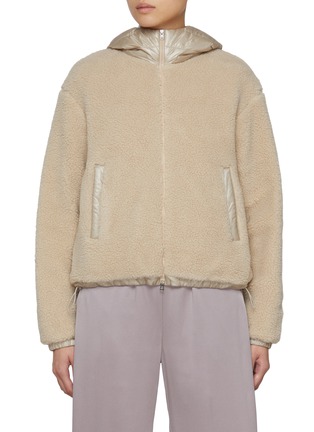 Main View - Click To Enlarge - HERNO - Hooded Zip Up Teddy Jacket