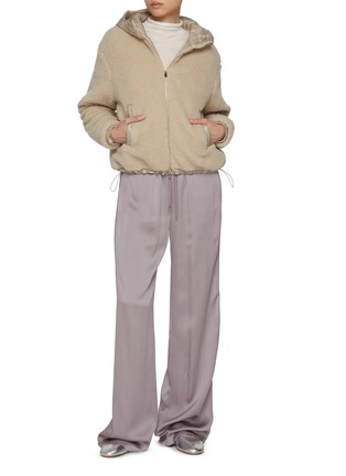 Figure View - Click To Enlarge - HERNO - Hooded Zip Up Teddy Jacket