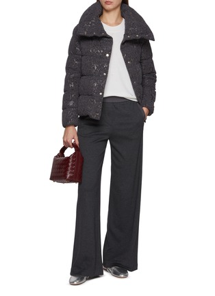 Figure View - Click To Enlarge - HERNO - Floral Lace Button Up Puffer Jacket