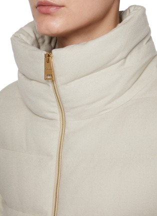 Detail View - Click To Enlarge - HERNO - Hooded Puffer Silk Cashmere Jacket