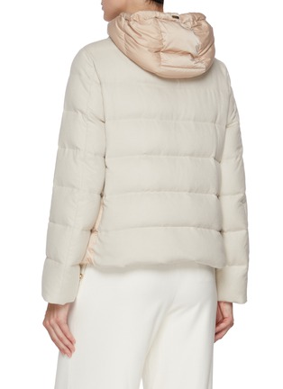 Back View - Click To Enlarge - HERNO - Hooded Puffer Silk Cashmere Jacket