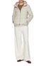 Figure View - Click To Enlarge - HERNO - Hooded Puffer Silk Cashmere Jacket