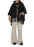 Figure View - Click To Enlarge - HERNO - Hooded Zip Up Poncho