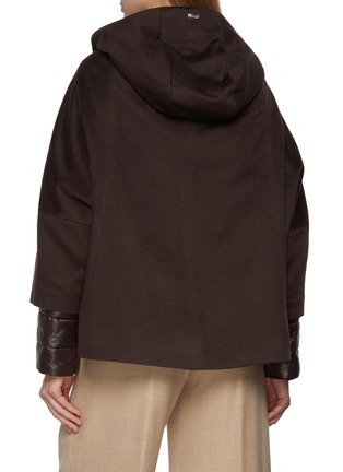 Back View - Click To Enlarge - HERNO - Long Sleeve Hooded Cashmere Jacket