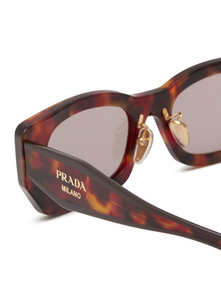 Detail View - Click To Enlarge - PRADA - Tortoise Pillow Acetate Sunglasses