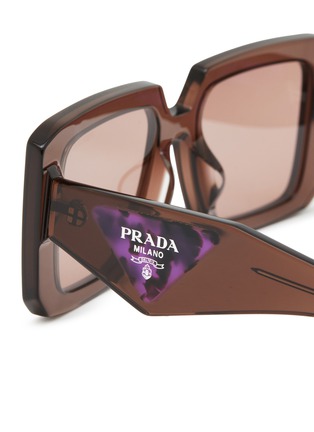 Detail View - Click To Enlarge - PRADA - Translucent Square Acetate Sunglasses