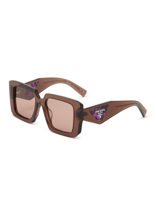 Main View - Click To Enlarge - PRADA - Translucent Square Acetate Sunglasses
