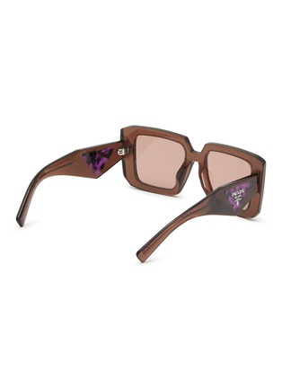 Figure View - Click To Enlarge - PRADA - Translucent Square Acetate Sunglasses