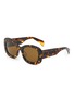 Main View - Click To Enlarge - PRADA - Tortoise Oval Acetate Sunglasses