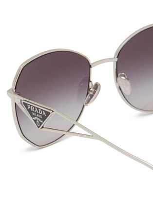 Detail View - Click To Enlarge - PRADA - Irregular Metal Sunglasses