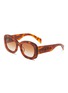 Main View - Click To Enlarge - PRADA - Tortoise Oval Acetate Sunglasses