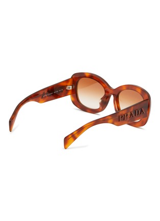 Figure View - Click To Enlarge - PRADA - Tortoise Oval Acetate Sunglasses