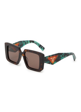 Main View - Click To Enlarge - PRADA - Square Tortoise Acetate Sunglasses