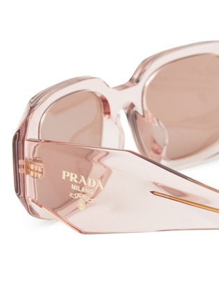 Detail View - Click To Enlarge - PRADA - Transparent Rectangula Acetate Sunglasses