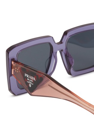 Detail View - Click To Enlarge - PRADA - Transparent Square Acetate Sunglasses