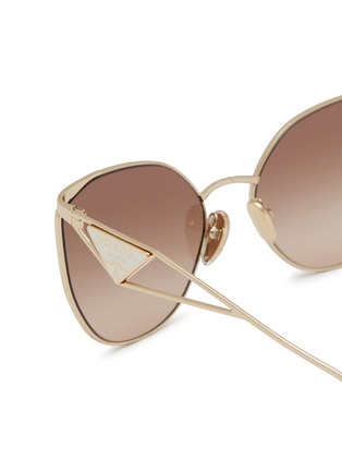 Detail View - Click To Enlarge - PRADA - Irregular Metal Sunglasses