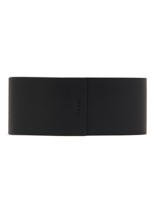 Detail View - Click To Enlarge - PRADA - Oval Embossed Logo Acetate Sunglasses