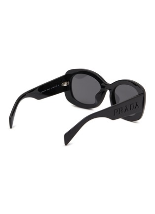 Figure View - Click To Enlarge - PRADA - Oval Embossed Logo Acetate Sunglasses