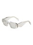 Main View - Click To Enlarge - PRADA - Transparent Rectangula Acetate Sunglasses