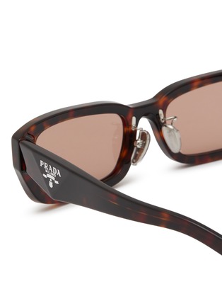 Detail View - Click To Enlarge - PRADA - Root Tortoise Rectangle Acetate Sunglasses