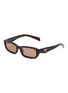 Main View - Click To Enlarge - PRADA - Root Tortoise Rectangle Acetate Sunglasses