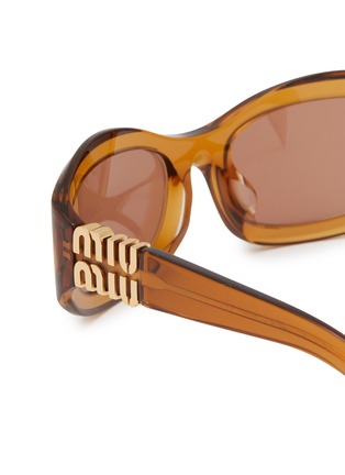 Detail View - Click To Enlarge - MIU MIU - Irregular Stacked Logo Acetate Sunglasses