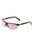 Main View - Click To Enlarge - MIU MIU - Half Rim Stacked Logo Acetate Sunglasses