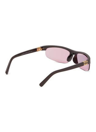 Figure View - Click To Enlarge - MIU MIU - Half Rim Stacked Logo Acetate Sunglasses