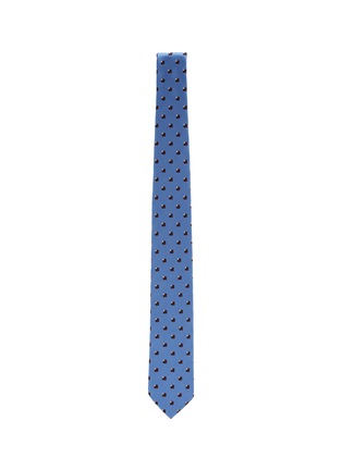 Figure View - Click To Enlarge - STEFANOBIGI MILANO - Geometric Jacquard Silk Satin Tie