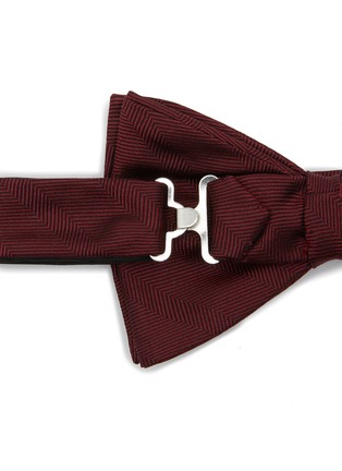 Detail View - Click To Enlarge - STEFANOBIGI MILANO - Herringbone Silk Bow Tie