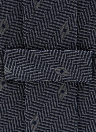 Detail View - Click To Enlarge - STEFANOBIGI MILANO - Herringbone Jacqurd Silk Tie